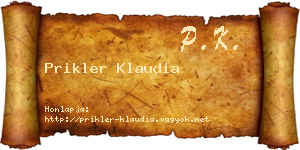 Prikler Klaudia névjegykártya